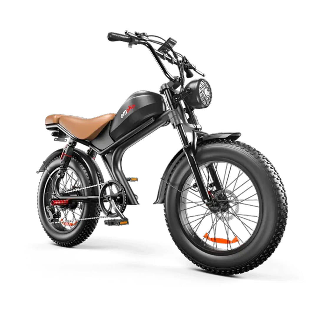EMOKO C93 Fat Tyre E-Bike in Brown-front view