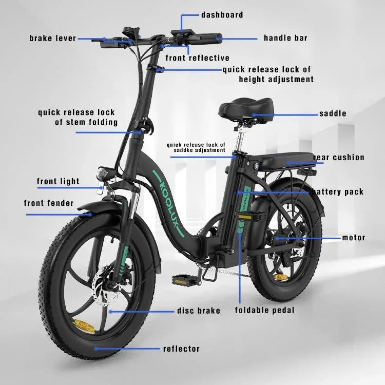 Koolux BK6 Fat Tyre E-Bike in Black-specs
