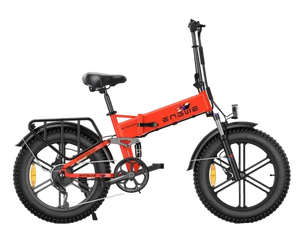 Engwe Engine X Fat Tyre E-Bike in Red-side view