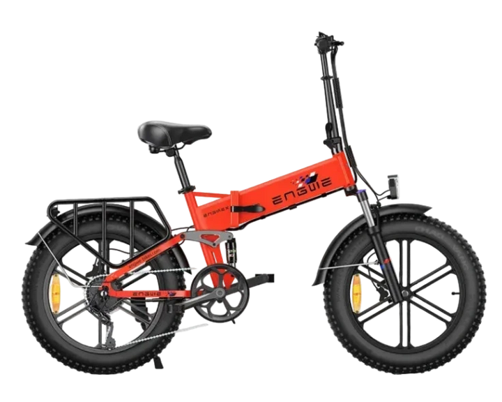 Engwe Engine X Fat Tyre E-Bike in Red-side view