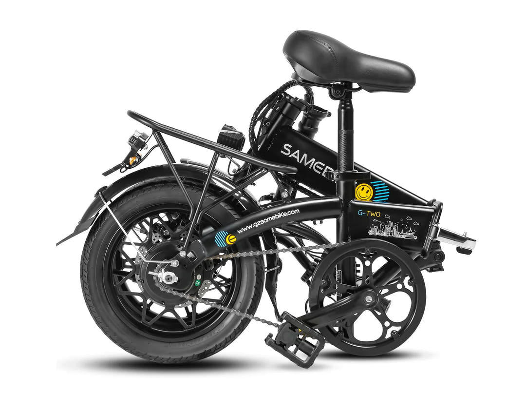 SAMEBIKE YINYU14 City E-Bike in Black-folded view