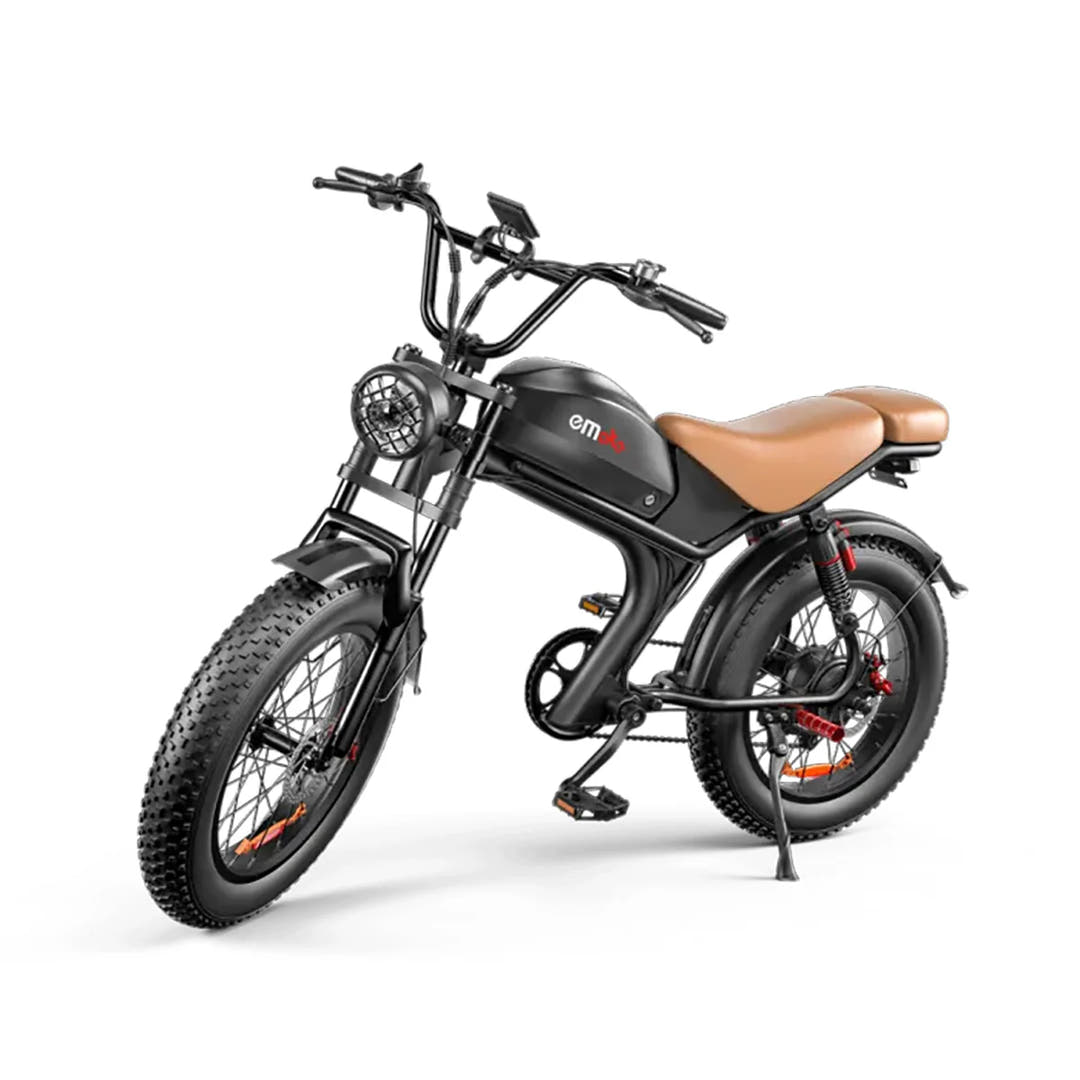 EMOKO C93 Fat Tyre E-Bike in Brown-side view
