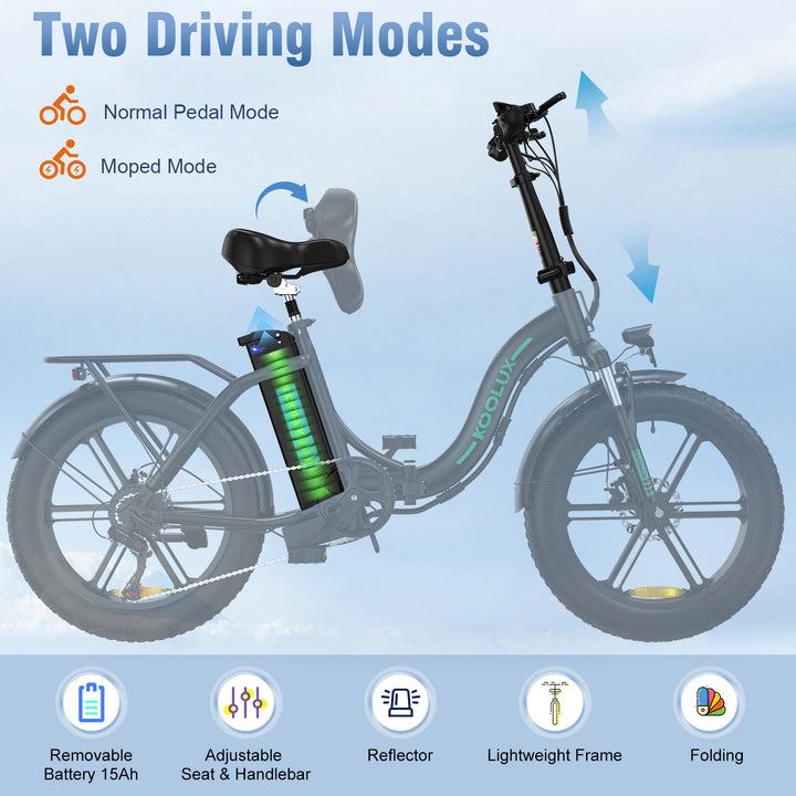 Koolux BK6S Folding E-Bike in Black-specs