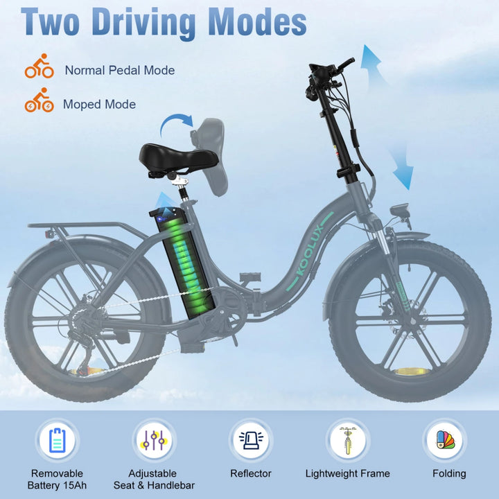 Koolux BK6S Folding E-Bike in Black-specs