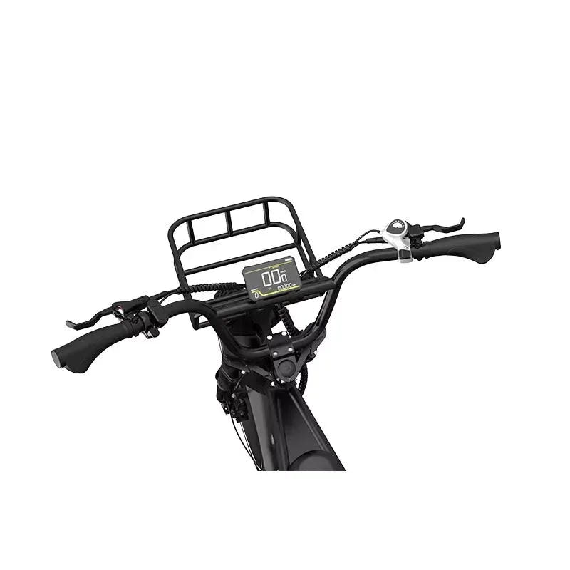 Koolux X9 Fat Tyre E-Bike-front basket and LCD view