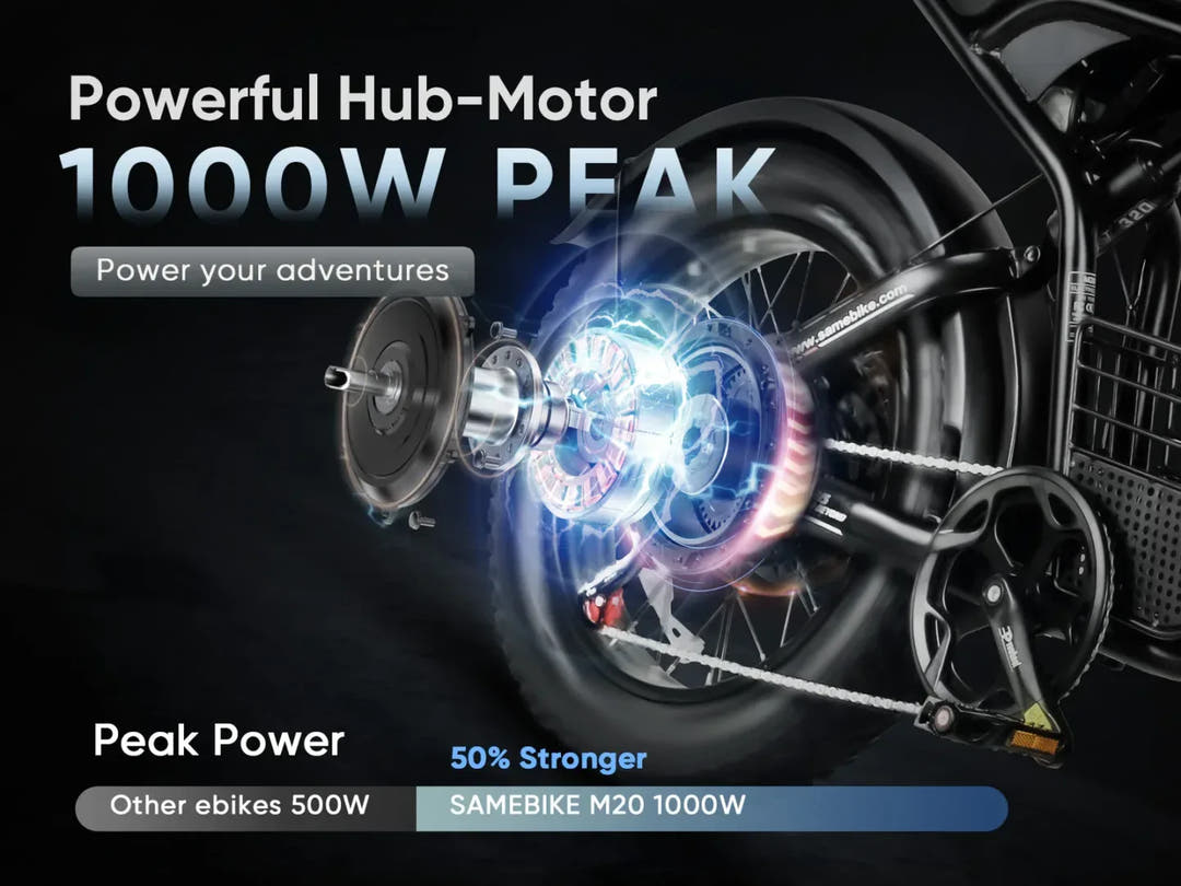 Samebike M20 E-Bike in Black-motor specs