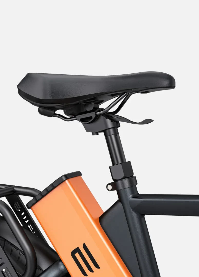 Engwe P275 Pro City E-Bike in Orange-rear frame view