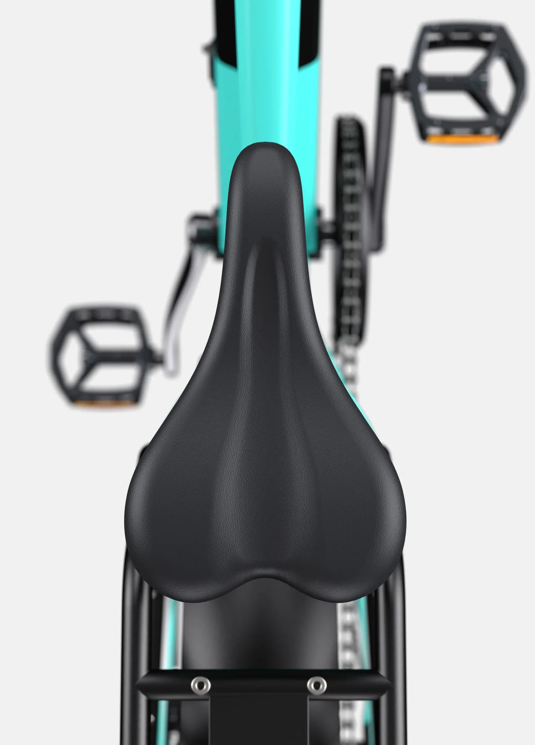 Engwe E26 Fat Tyre E-Bike in Gem Blue-seat top view