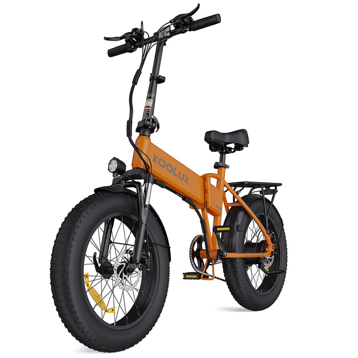 Koolux BK10s Fat Tyre E-Bike in Orange-front side view