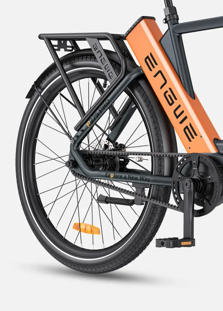 Engwe P275 Pro City E-Bike in Orange-battery view