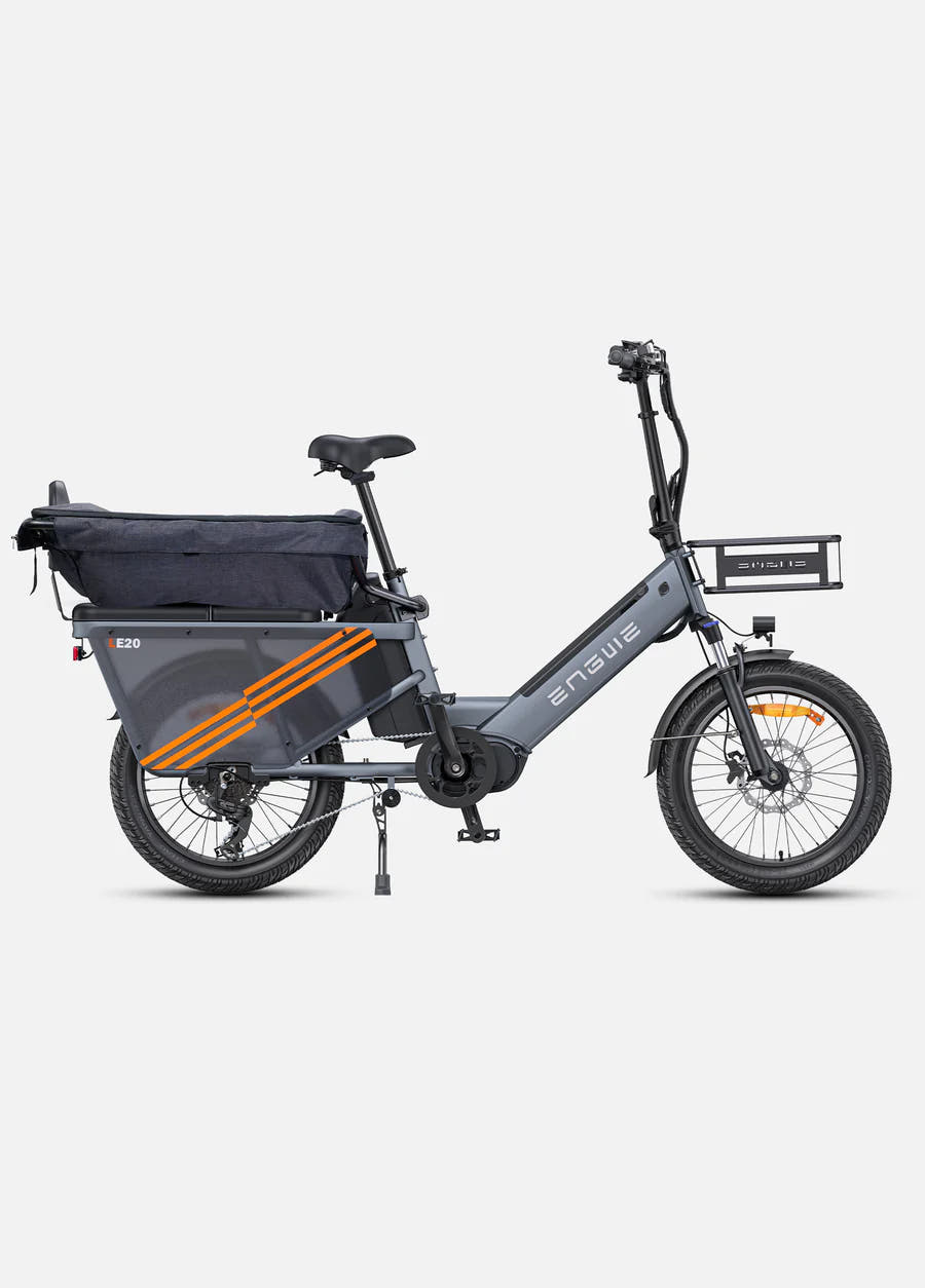 Engwe LE20 Delivery/Cargo E-Bike in Grey-with vesatile canvas