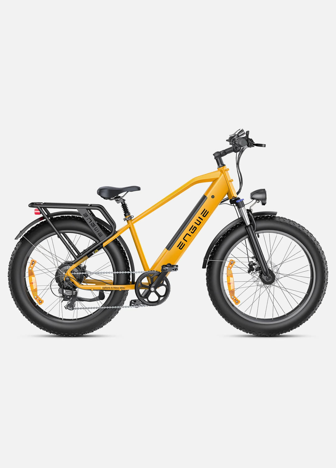 Engwe E26 Fat Tyre E-Bike in Bumblee Yellow- side view