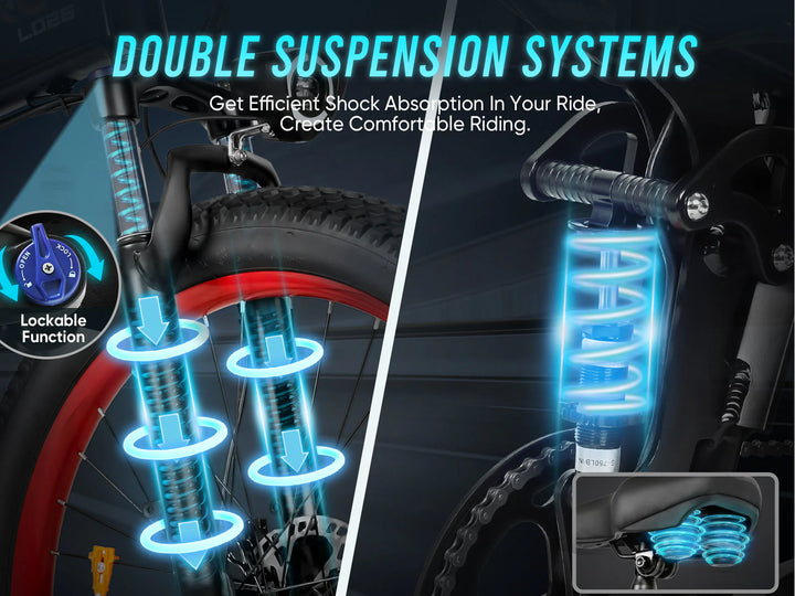 SAMEBIKE LO26 Plus E-Bike in Black-suspension system