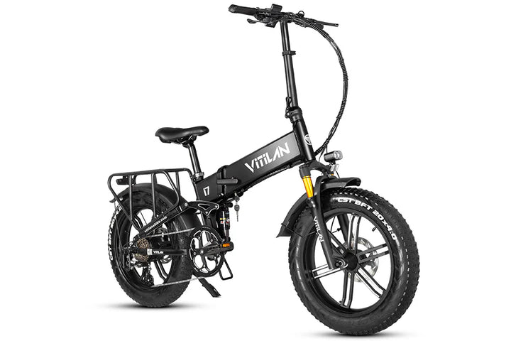 Vitilan I7 Pro Fat Tyre E-Bike in Black - Prime Pedals