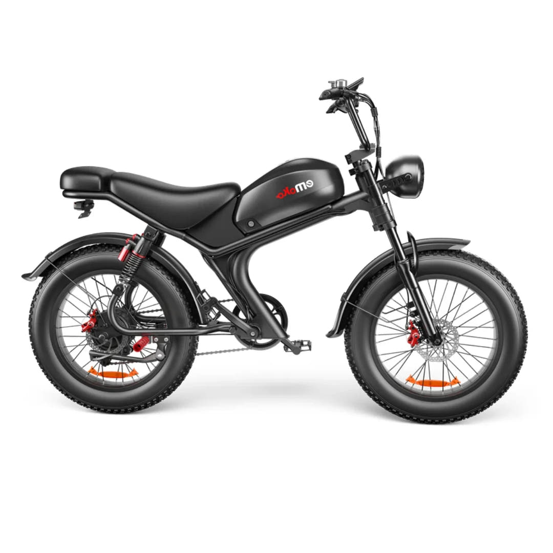 EMOKO C93 Fat Tyre E-Bike in Black-side view