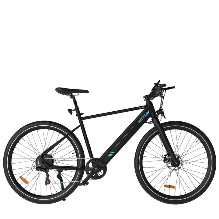 HITWAY BK19 Electric City Bike - Black with Blue Accents, Lightweight E-Bike for Urban Commuting