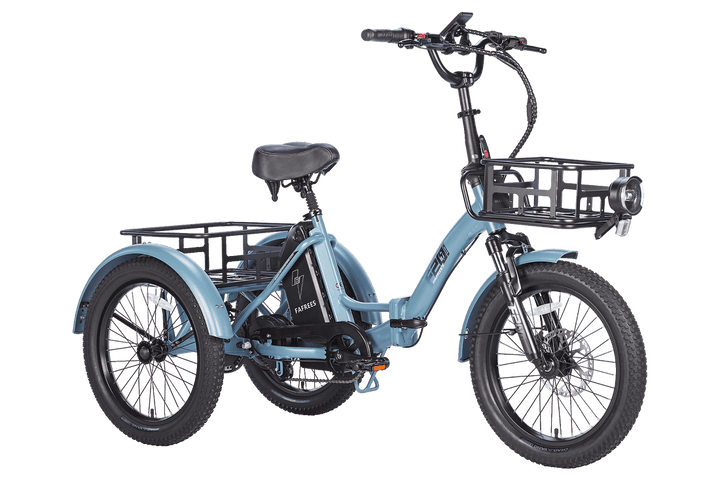 Fafrees F20 MATE Fat Tyre E-Bike in Haze Blue-standard combo + front basket