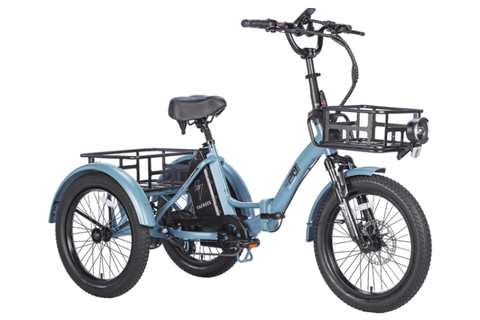 Fafrees F20 MATE Fat Tyre E-Bike in Haze Blue-standard combo + front basket