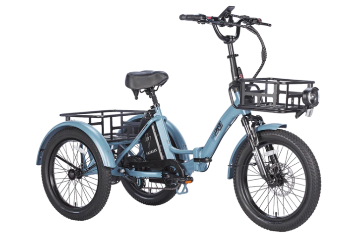 Fafrees F20 MATE Fat Tyre E-Bike in Haze Blue-standard combo + front basket