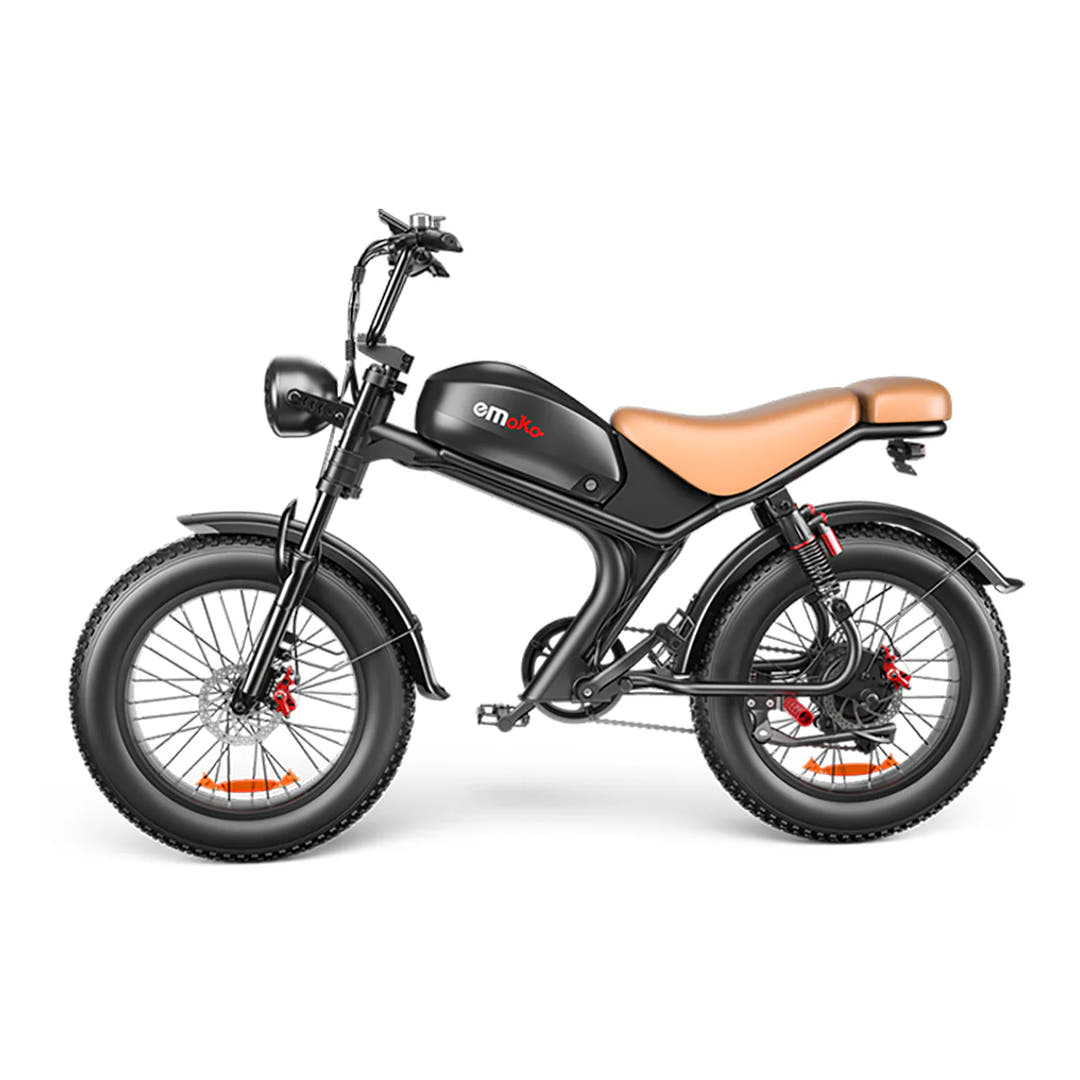 EMOKO C93 Fat Tyre E-Bike in Brown-side view