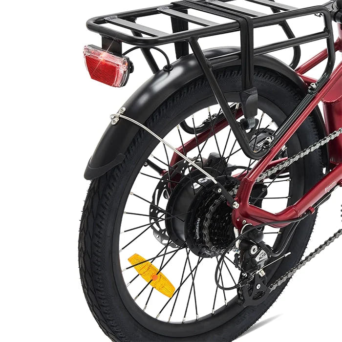 HYGGE VIRUM E-Bike in Sangria Red-rear view