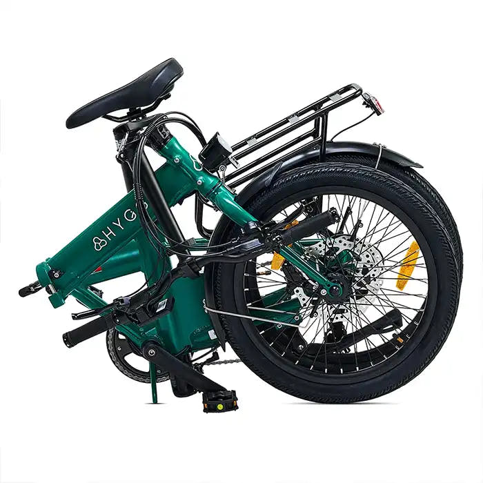 HYGGE VIRUM E-Bike in British Racing Green-folded view
