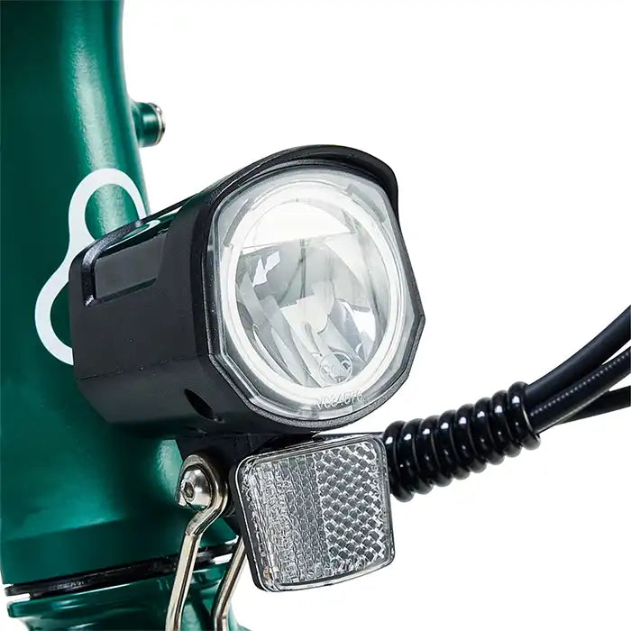 HYGGE VIRUM E-Bike in British Racing Green-front light view