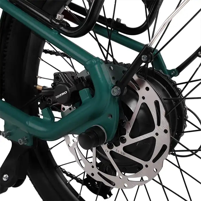 HYGGE VIRUM E-Bike in British Racing Green-rear break view