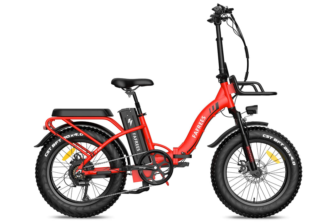 Fafrees F20 Max Fat Tyre E-Bike in Red-side view